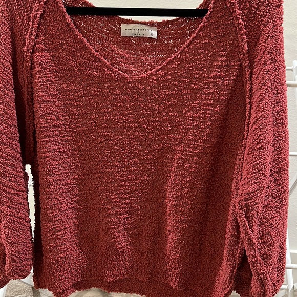 Pink Lily x Living My Best Style off-the-shoulder sweater - Picture 6 of 8